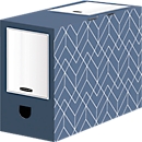Boîte à archives BANKERS BOX® Décor, carton certifié FSC®, L 150 x P 345 x H 253 mm, pour formats DIN A4, bleu ardoise, 5 pcs.