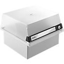 Boîte à fiches HAN, plastique, format A5, avec couvercle verrouillable, gris