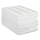 Boîte à tiroirs Rotho SYSTEMIX DUO M, modulaire, 2 tiroirs fermés, poignée encastrée, empilable, code QR, L 395 x l 255 x H 203 mm, PP, transparent