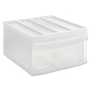 Boîte à tiroirs Rotho SYSTEMIX L, modulaire, 1 tiroir fermé, poignée encastrée, empilable, code QR, L 395 x l 340 x H 203 mm, PP, transparent