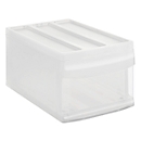 Boîte à tiroirs Rotho SYSTEMIX M, modulaire, 1 tiroir fermé, poignée encastrée, empilable, code QR, L 395 x l 255 x H 203 mm, PP, transparent