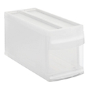 Boîte à tiroirs Rotho SYSTEMIX S, modulaire, 1 tiroir fermé, poignée encastrée, empilable, code QR, L 395 x l 170 x H 203 mm, PP, transparent
