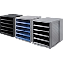 Boîte à tiroirs SCHRANK-SET KARMA, 5 tiroirs ouverts, DIN A4, facile à utiliser, L 275 x P 330 x H 320 mm, noir