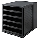Boîte à tiroirs SCHRANK-SET KARMA, 5 tiroirs ouverts, DIN A4, facile à utiliser, L 275 x P 330 x H 320 mm, noir