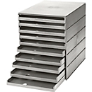 Boîte à tiroirs Styroval styro®, 10 tiroirs ouverts, format C4, polystyrène, gris