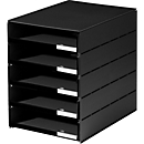 Boîte à tiroirs Styroval styro®, 5 tiroirs ouverts, format C4, polystyrène, noir
