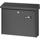 Boîte aux lettres Journal, tôle d’acier, entrée de courrier format C4, porte nom, serrure à cylindre; gris