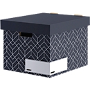 Boîte d'archives BANKERS BOX® Décor, carton certifié FSC®, L 390 x l 340 x H 291 mm, pour formats DIN A4, bleu nuit, 5 pcs.
