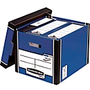 Boîte d'archives BANKERS BOX® Premium Tall Box, pour formats A4, empilable jusqu'à 6 pièces, 100 % carton recyclé, L 330 x P 381 x H 298 mm, bleu, 5 pièces
