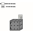Boîte de rangement pour les armoires de sécurité asecos des séries Q30, Q90 et S90, en tôle d'acier, gris clair, L 380 x P 420 x H 360 mm, charnière de porte à gauche