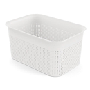 Boîte de rangement Rotho BRISEN, volume 4,5 l, structure perforée, empilable, sans couvercle, L 262 x l 180 x H 130 mm, PP recyclé, blanc