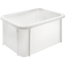 Boîte de transport, norme européenne, volume 18 l, jusqu'à 250 kg, empilable, parois fermées, sans couvercle, L 400 x l 300 x H 215 mm, HDPE, teinte naturelle