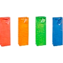 Bolsa de regalo TSI Laura, para botellas, 12 x 8 x 36 cm resistente a la rotura, juego de 12 colores surtidos,