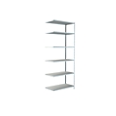 Boltless shelving in modular system, add-on shelving, 1000 x 500 x 2500 mm, white