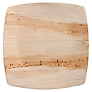 Bord Papstar QUADRATO Puur, wegwerp, vierkant, L 260 x B 260 mm, water- en hittebestendig, composteerbaar, palmblad, naturel, 25 stuks.