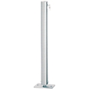Borne en inox, couvercle plat, rabattable, fermeture simultanée