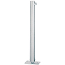 Borne en inox, couvercle plat, rabattable, serrure à cylindre pompier triangulaire