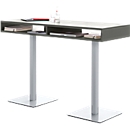 BOX conference standing table, up to 6 people, rectangular, stand, W 1600 x D 600 x H 1105 mm, graphite/alusilver