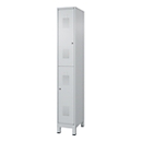 Brandweerkast C+P Flexo Wit, 1 compartiment met 2 legborden, poten, B 300 x D 500 x H 1950 mm, RAL 7035 lichtgrijs