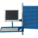 Bras pivotant Rau pour systèmes de postes de travail série E, avec support pour écran plat, support pour clavier et souris, L 645 x P 330 x H 440 mm, jusqu'à 15 kg
