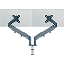Bras pour écran Leitz Ergo Dual, pour 2 écrans jusqu'à 32" &amp; jusqu'à 9 kg, pivotant et inclinable, réglable en hauteur, passage de câbles, VESA, gris foncé