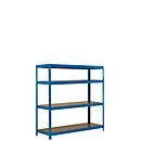 Breedvak-legbordstelling, complete stelling 1,5 m, inclusief 4 legborden, B 1500 x D 600 x H 1600 mm