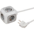 Brennenstuhl ALEA-Power Steckdosenblock, 4 Steckdosen, 1,4 m Kabel, bis 3680W, grau/weiß