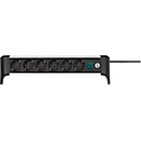 Brennenstuhl Alu-Office-Line 6-fach-Steckdosenleiste, 6 Schutzkontakt-Steckdosen, 45°-Anordnung, 3 m Kabel, L 385 x B 115 x T 105 mm, schwarz/silber