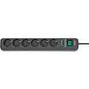 Brennenstuhl Eco-Line Steckdosenleiste 6-fach, Überspannungsschutz 13.500 A, 45°-Anordnung, 5 m Kabel, L 370 x B 70 x T 110 mm, anthrazit