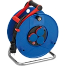 Brennenstuhl Garant Gewerbe-/Baustellen-Kabeltrommel, 25 m RN-Kabel, IP44, cablepilot Tragegriff, Drehgriff, L 190 x H 370 mm, blau/rot/schwarz