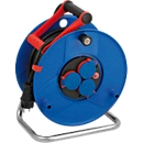 Brennenstuhl Garant Kabeltrommel, 3 Schutzkontaktsteckdosen, Bremaxx-Kabel, 50 meter, Spezialkunststoff, outdoor geeignet, mit Drehgriff, B 290 x H 370 mm, blau/rot/schwarz