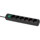 Brennenstuhl Steckdosenleiste 6-fach, 1,5 m Kabel, 45°-Anordnung, erhöhter Berührungsschutz, L 360 x B 90 x T 65 mm, schwarz