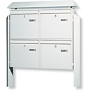 Brievenbus-unit Terzo, 4-voudig, wit