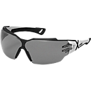 Bril met veren Uvex pheos cx2, EN 166, EN 172, polycarbonaat grijs, frame zwart/wit, 5 stuks