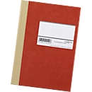 Brochures/handelsboeken met harde omslag, A5, geruit, rood