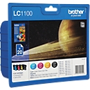 Brother Sparpaket 4 Tintenpatronen LC-1100BK/C/M/Y schwarz, cyan, magenta, gelb, original