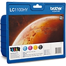 Brother Sparpaket 4 Tintenpatronen LC-1100HYBK/C/M/Y schwarz, cyan, magenta, gelb, original