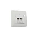 BTR IT CONNECT E-DAT C6 8/8(8) UP Cat.6 - Anschlussdose, Unterputz - CAT 6 - RJ-45 X 2 - Pure White, RAL 9010