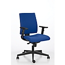 Bürostuhl INTRATA, Synchronmechanik, ohne Armlehnen, Muldensitz mit Knierolle, bis 110 kg, Kunststoff, blau