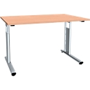 Bureau ALICANTE, pieds en C, rectangulaire, l. 1200 x P 800 x H 680 - 820 mm, coloris hêtre