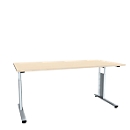 Bureau ALICANTE, pieds en C, rectangulaire, l. 1600 x P 800 x H 680 - 820 mm, coloris érable