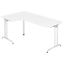 Bureau d’angle TARA 90°, pieds en C, rectangulaire,  l. 2000 mm, blanc