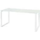 Bureau MONTERIA, rectangulaire, piétement traineau, l. 1600 x P 800 mm, blanc