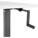 Bureau home office Multiflex, réglable en hauteur manuellement par manivelle, L 1300 x P 650 x H 700-1180 mm, érable/alu blanc