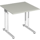 Bureau PALENQUE, pieds en C, rectangulaire, l. 800 x P 800 x H 720 mm, gris clair
