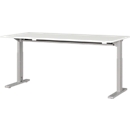 Bureau Profi 2.0, rectangulaire, pied C, L 1600 x P 800 x H 700-810 mm, gris clair/argent