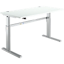 Bureau Standard, pied C, rectangulaire, réglable en hauteur électriquement, L 1600 x P 800 x H 725-1185 mm, gris clair 
