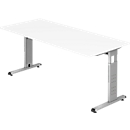 Bureau ULM, pieds en C, rectangulaire, l. 1800 x P 800 x H 650 - 850 mm, blanc