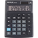Bureaurekenmachine MAUL MC12, 12 cijfers, ergonomisch, werkt op zonne-energie en batterij, B 103 x D 137 x H 31 mm, zwart