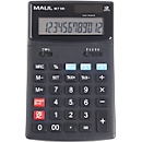 Bureaurekenmachine MAUL MCT500, 12 cijfers, Belasting, Chec &amp; Correct, werkt op zonne-energie en batterijen, B 107 x D 174 x H 22 mm, zwart